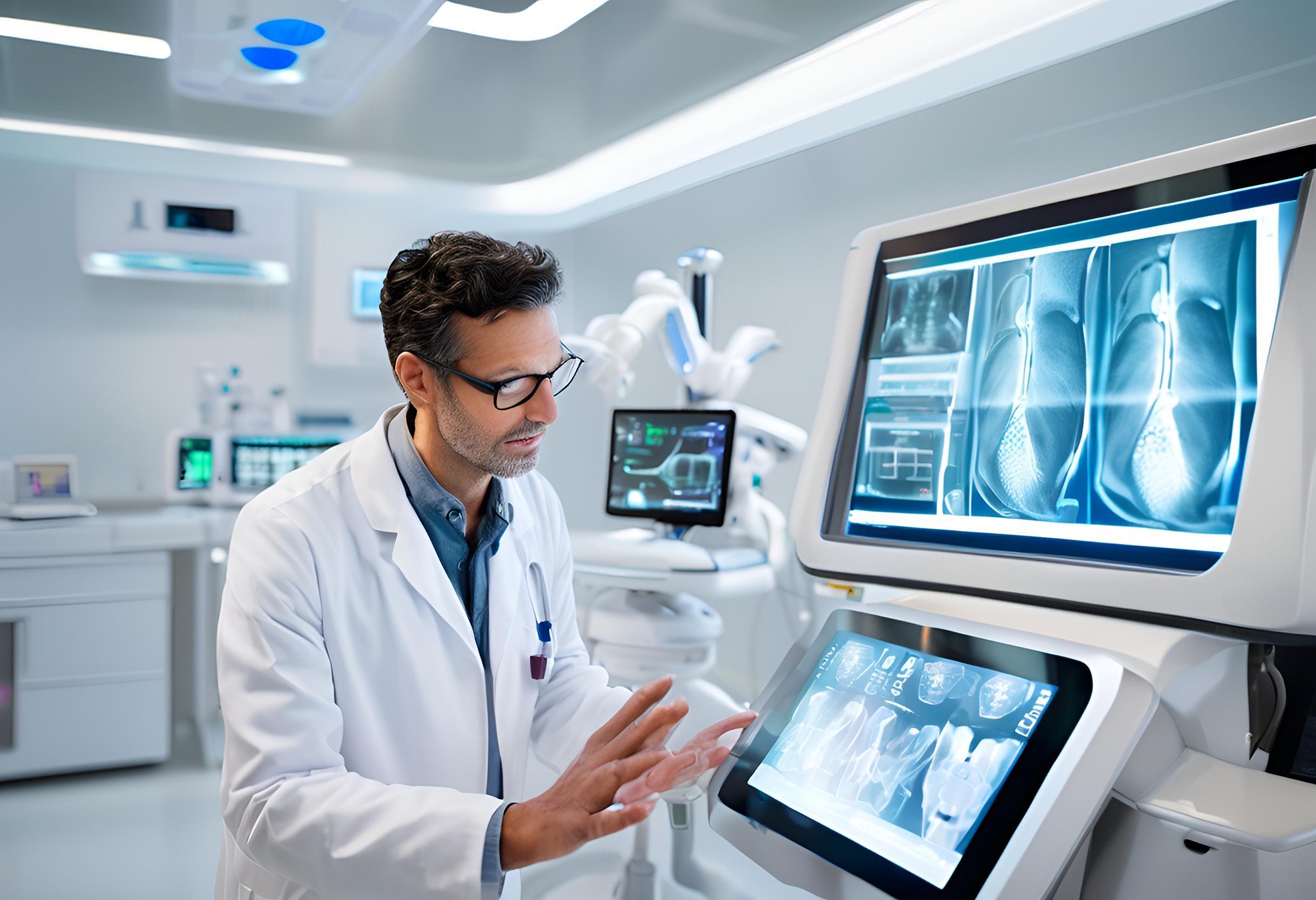 Doctor using Artificial Intelligence in homeopathic practice